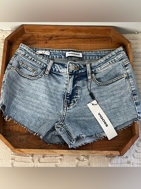 Vigoss Jeans Marley Shorts Mid Rise Stretch Cutoffs Size 24